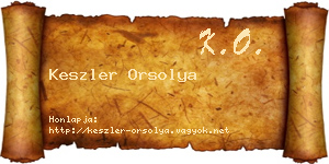 Keszler Orsolya névjegykártya